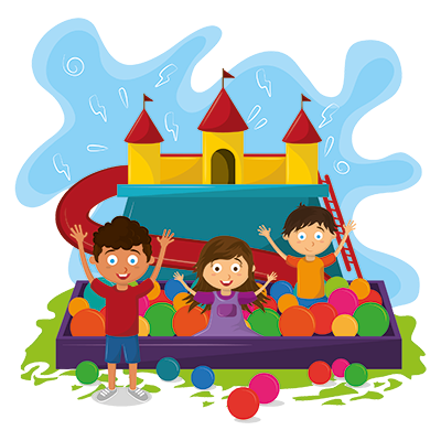 Hüpfburg Illustration