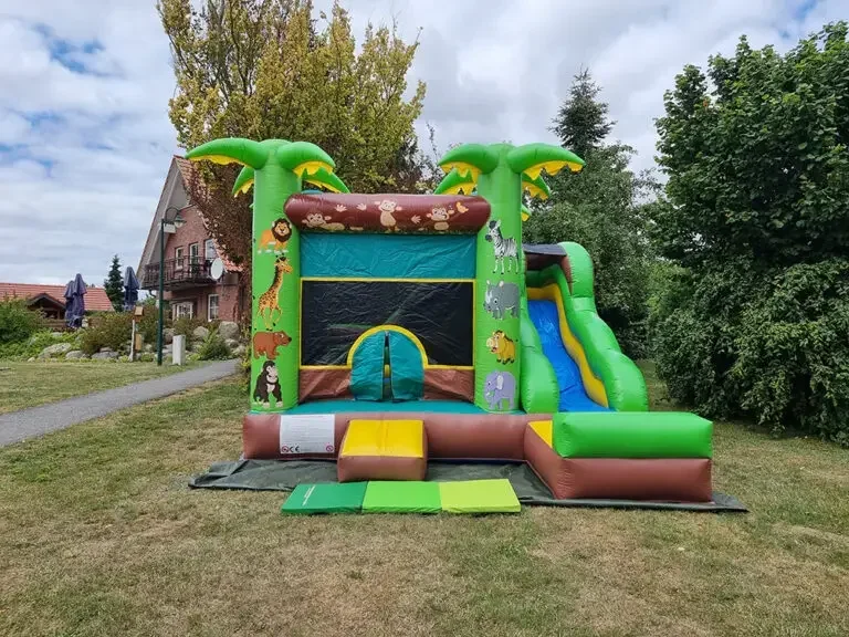 Safari Hüpfburg mit Rutsche