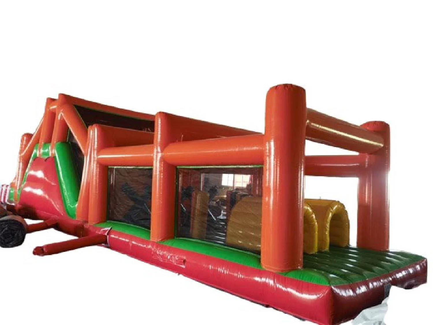 Hüpfburg Hindernisbahn 14m mit Rutsche