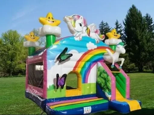 Hüpfburg Regenbogen Einhorn